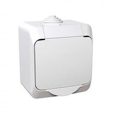 zásuvka vodo SCHNEIDER Cedar Plus 1-nás. biela IP44